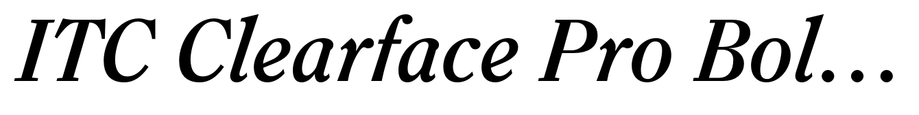 ITC Clearface Pro Bold Italic